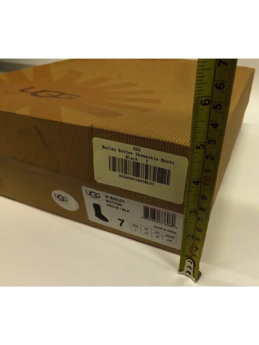 UGG Womens Bailey Button Boots Black Size 7 New In Box With Tags